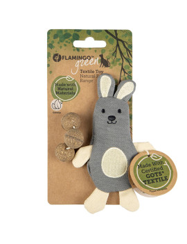 Flamingo Natural Fun Rabbit ФЛАМІНГО КРОЛИК екологічна іграшка з котячою м'ятою для котів, 14 см