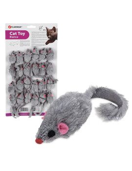 Flamingo Furry Mouse Grey ФЛАМІНГО МИША СІРА іграшка з брязкальцем і котячою м’ятою для котів, 5 см