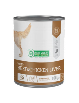 Nature's Protection Beef and Chicken Liver для собак із яловичиною та курячою печінкою 800 гр