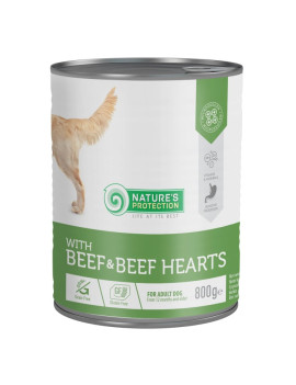 Nature's Protection with Beef & Beef Hearts вологий корм для собак з яловичиною і яловичим серцем 800 гр