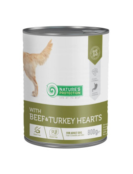 Nature's Protection with Beef & Turkey Hearts вологий корм для собак з яловичиною та серцем індички 800 гр