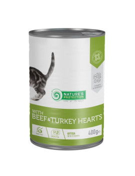 Nature's Protection Kitten with Beef & Turkey hearts для кошенят з яловичиною та серцем індички 400 гр