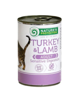 Nature's Protection Sensitive Digestion Turkey & Lamb вологий корм з індичкою та ягням для кішок 400 гр