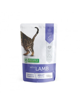 Nature's Protection Sensitive Digestion with Lamb вологий корм для котів з ягням в соусі 100 гр