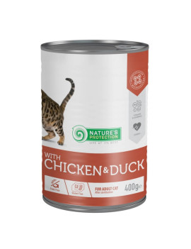 Nature's Protection with Chicken & Duck вологий корм з куркою і качкою для стерилізованих котів 400 гр
