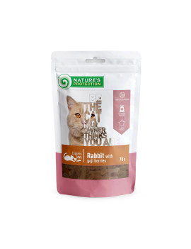 Nature's Protection Lifestyle snack for cats with rabbit and goji berries  Ласощі для котів снеки з кролика з ягодами годжі 75 г
