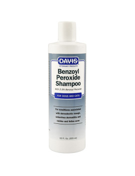 Davis Benzoyl Peroxide Shampoo ДЕВІС 2,5% БЕНЗОЇЛ ПЕРОКСИД шампунь для собак і котів з демодекозом і дерматитами