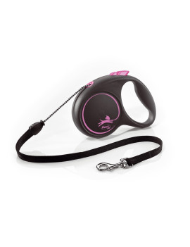Рулетка Flexi Black Design для собак, трос, розмір M, 5 м