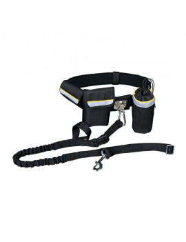 Повідець Trixie Hands Free для собак, ремінь (60-120 см/40 мм), повідець (1-1.35 м/25 мм), чорний