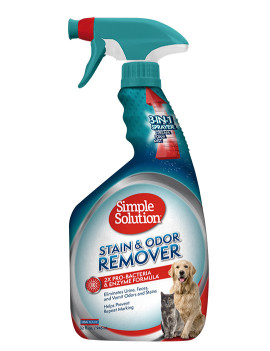 SIMPLE SOLUTION Stain and odor remover - універсальний засіб для нейтралізації запахів і видалення плям від життєдіяльності домашніх тварин, 945 мл