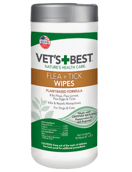 Vet's Best Flea Tick Wipes Вологі серветки від комах для собак та котів (50 шт)