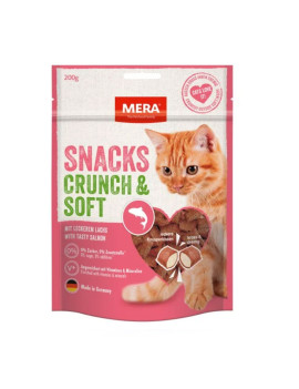 MERA SNACKS Crunch&Soft Lachs снеки для котів із лососем, 200 гр