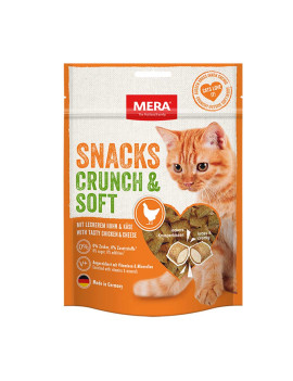 MERA SNACKS Crunch&Soft Huhn&Käse снеки для котів із куркою та сиром, 200 гр