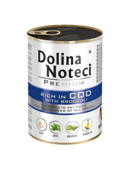 Корм консервований Dolina Noteci Premium для собак з тріскою та брокколі