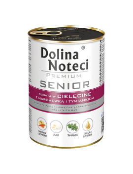 Корм консервований Dolina Noteci Premium Senior для літніх собак з телятиною, морквою та чебрецем 400 г