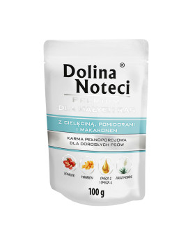 Пауч Dolina Noteci Premium для собак маленьких порід з телятиною,помідорами та локшиною, 100 г 