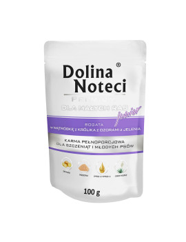 Пауч Dolina Noteci Premium для цуценят,юніорів собак маленьких порід з печінкою кролика та язиком оленя, 100 гр