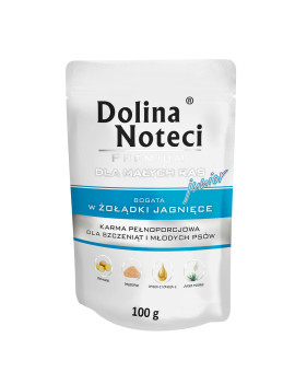 Пауч Dolina Noteci Premium для цуценят,юніорів собак маленьких порід з рубцем ягнятини, 100 гр