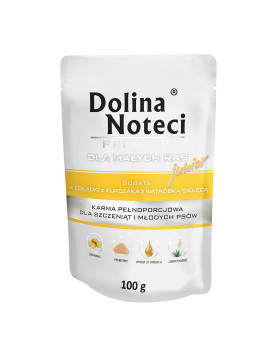 Пауч Dolina Noteci Premium для цуценят,юніорів собак маленьких порід з курячим шлунком та печінкою теляти, 100 гр
