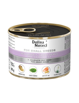 Корм консервований Dolina Noteci Premium для собак маленьких порід з кроликом,квасолею та корич,рисом 185 г