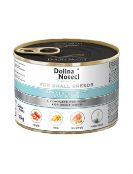 Корм консервований Dolina Noteci Premium для собак маленьких порід з телятиною,помідорами та локшиною 185 гр