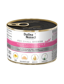 Корм консервований Dolina Noteci Premium для цуценят,юніорів собак маленьких порід з серцем індички та гусячою печінкою 185 гр