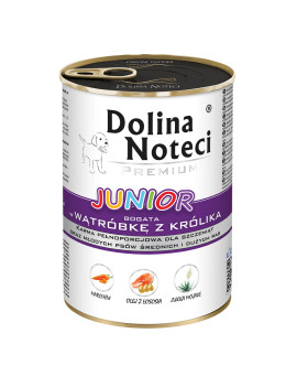 Корм консервований Dolina Noteci Premium для цуценят з печінкою кролика 400 гр