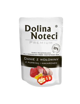 Пауч Dolina Noteci Premium Danie для дорослих собак усіх порід, яловичина з паприкою та локшиною