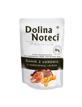 Пауч Dolina Noteci Premium Danie для дорослих собак усіх порід, лосось з морквою та рисом
