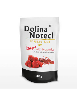 Пауч Dolina Noteci Premium Pure для собак алергіків з яловичиною та коричневим рисом, 500 гр