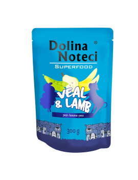 Пауч Dolina Noteci Superfood для cобак з телятиною та бараниною