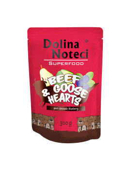 Пауч Dolina Noteci Superfood для cобак з яловичих і гусячих сердець