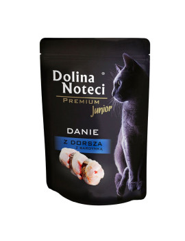 Dolina Noteci Danie вологий корм з тріскою та сардиною для кошенят 85 гр