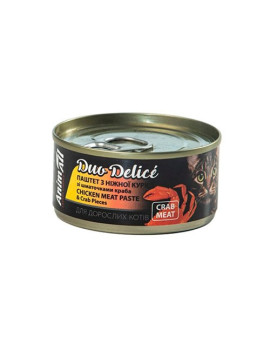 AnimAll Duo Delice паштет для котів з курки зі шматочками краба