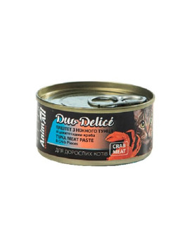 AnimAll Duo Delice паштет для котів з тунця зі шматочками краба