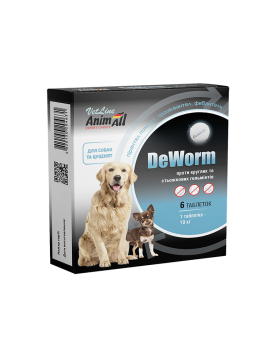 AnimAll VetLine DeWorm антигельмінтний препарат для собак і цуценят (0,5 г × 6 табл.)