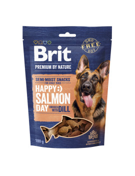 Ласощі для cобак Brit Premium Semi-moist Snacks Salmon with Dill напіввологі з лососем і кропом 180 гр