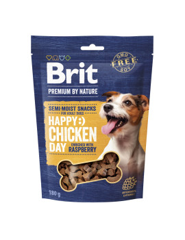 Ласощі для cобак Brit Premium Semi-moist Snacks Chicken with Raspberry напіввологі з куркою і малиною 180 гр