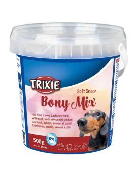 Ласощі Trixie Soft Snack Bony Mix для собак з яловичиною ягням лососем та куркою 500 гр