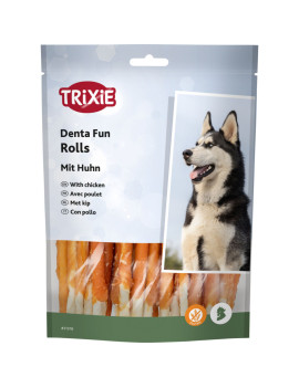 Ласощі Trixie Denta Fun Chewing Rolls для собак Паличка для чищення зубів з куркою 12 см, 30 шт