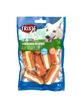 Ласощі Trixie Denta Fun для собак Кісточка для чищення зубів з куркою 5 см, 8 шт