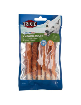 Ласощі Trixie Denta Fun Chewing Rolls для собак Паличка для чищення зубів з куркою 12 см, 6 шт