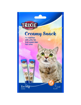 Ласощі Trixie Creamy Snacks для котів з білою риби 5 шт х 14 гр