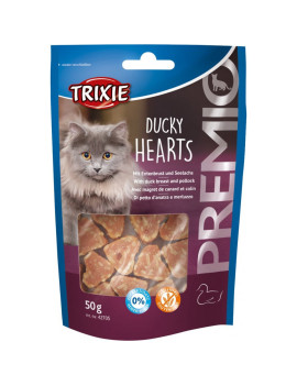 Ласощі Trixie Premio Ducky Hearts для котів сердечка з качкою та рибою 50 гр