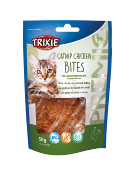 Ласощі Trixie Premio Catnip Chicken Bites для котів шматочки з курячою грудкою і котячою м'ятою 50 гр
