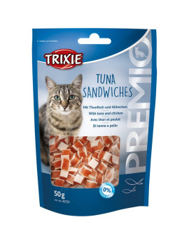 Ласощі Trixie Premio Tuna Sandwiches для котів кубики з тунцем і куркою 50 гр