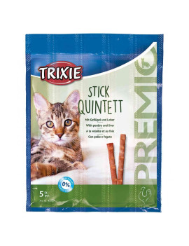 Ласощі Trixie Premio Stick Quintett для котів палички з домашньою птицею та печінкою 5 шт х 5 гр