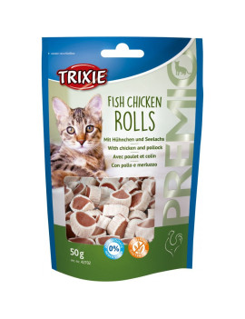 Ласощі Trixie Premio Fish Chicken Rolls для котів роли з куркою та рибою 50 гр