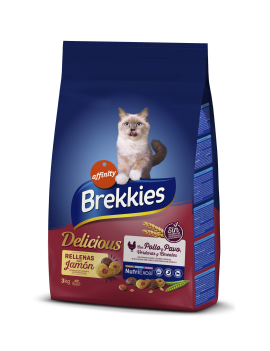 Сухий корм Brekkies Cat Delice Meat для дорослих котів з куркою