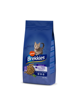 Сухий корм Brekkies Cat Complet для дорослих котів з куркою та овочами
